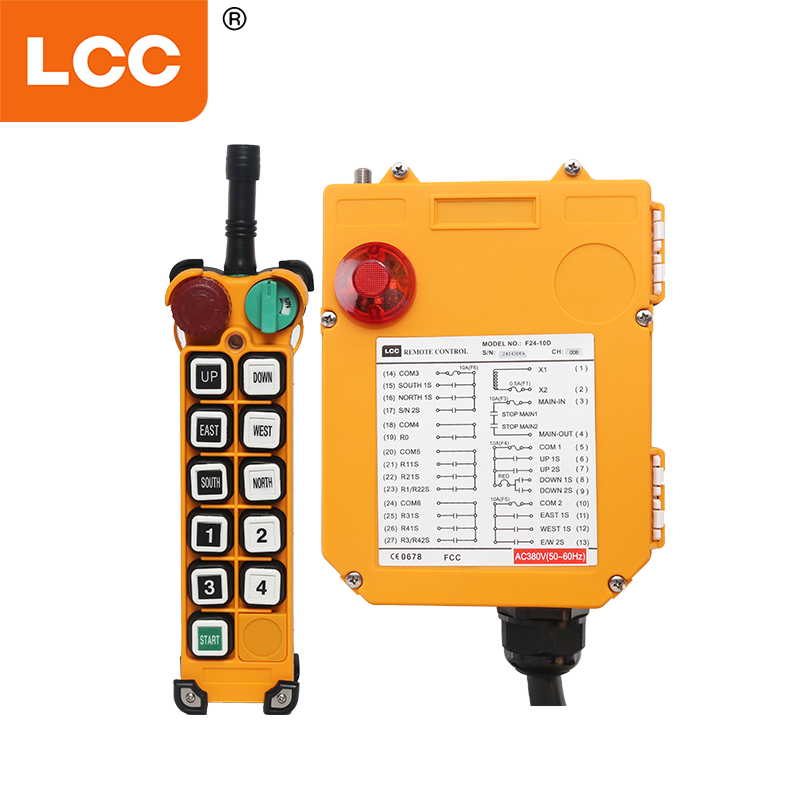 F24-10D 315Hz Industrial Wireless Trailer Pièces commutateurs Crane Radio Remote Control IP65