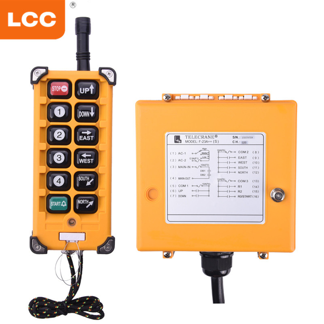 Télécommande universelle industrielle de grue à bouton-poussoir sans fil F23-A++