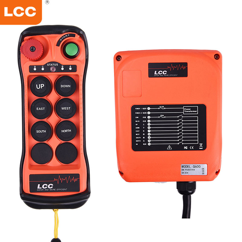 Q600 interrupteur radio sans fil UHF 6 bouton à distance de la grue industrielle Contrôleur LCC