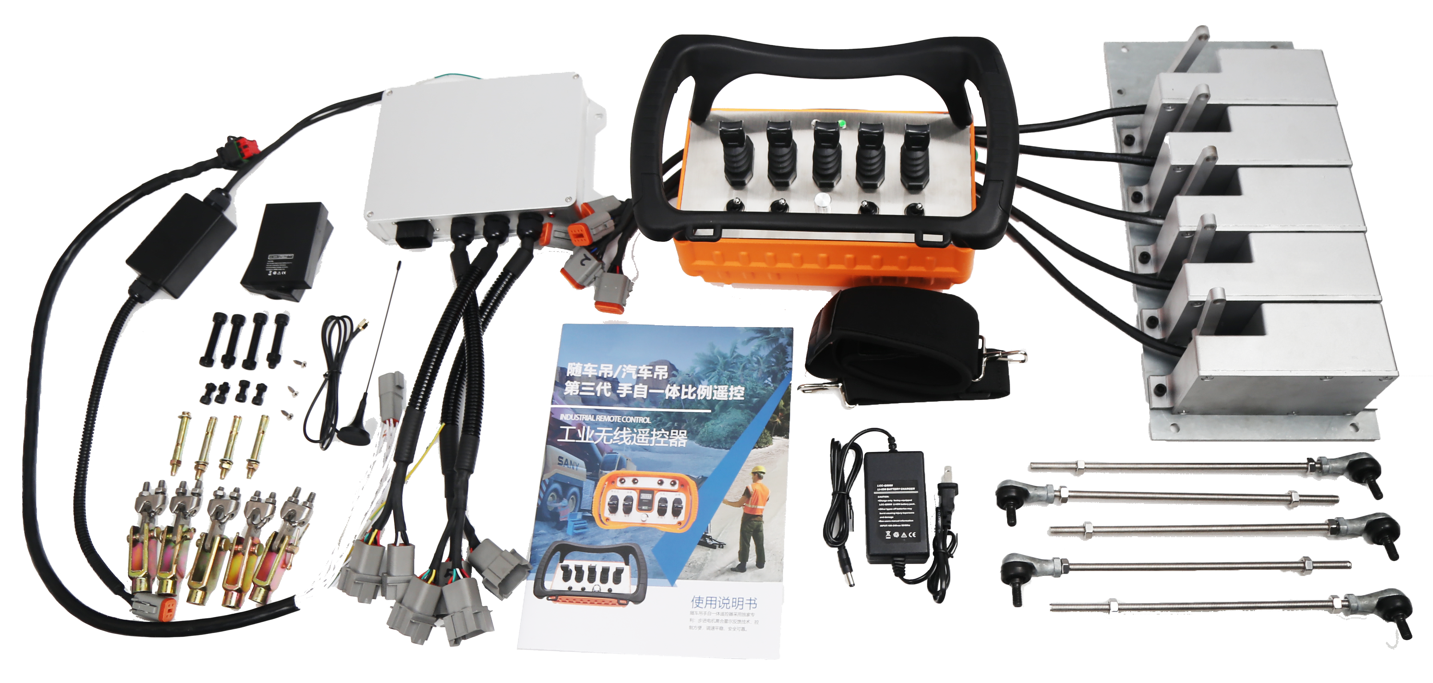 Télécommande sans fil personnalisée BT500 pour grues montées sur camion : comprend des joysticks proportionnels et une commande analogique, prenant en charge les modes manuel et automatique